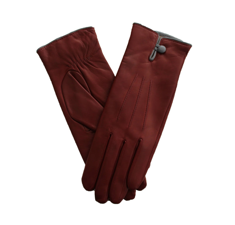 Rosario - Women's Cashmere Lined Contrast Leather Gloves