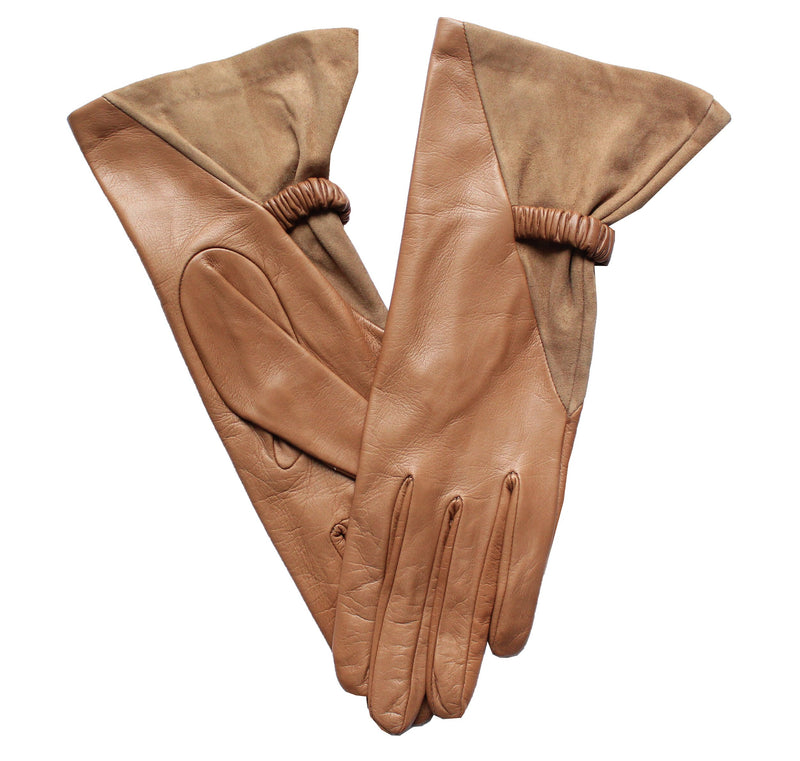 Wren - Women's Silk Lined Suede and Leather Gloves