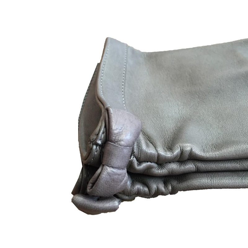 Minnie Ruche - Women's Silk Lined Leather Gloves