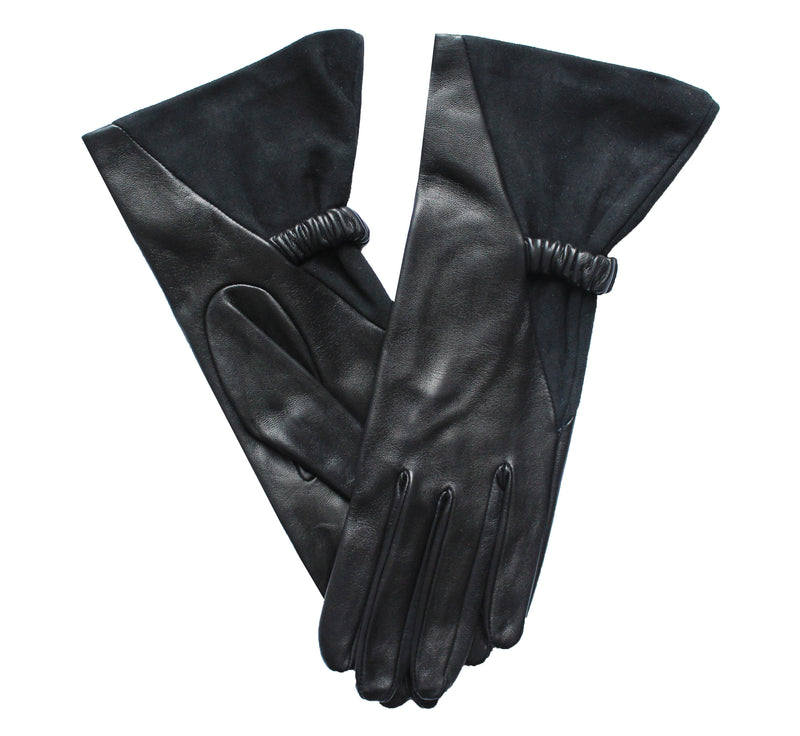 Wren - Women's Silk Lined Suede and Leather Gloves