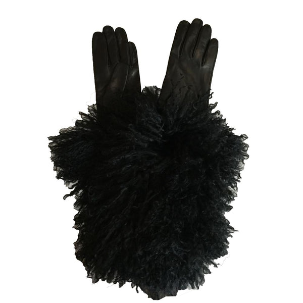 Barbara - Women's Mongolian Fur Leather Gloves