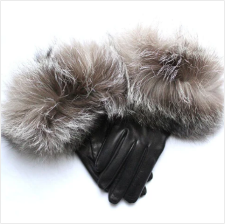 Veronique Huge Cuff - Women's Silk Lined Huge Cuff Leather Gloves
