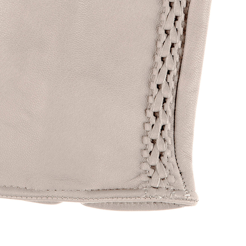 Milly - Women's Silk Lined Braided Leather Gloves