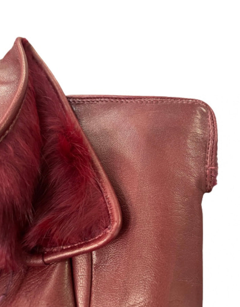 Maya - Women's Fur Lined Lambskin Leather Gloves