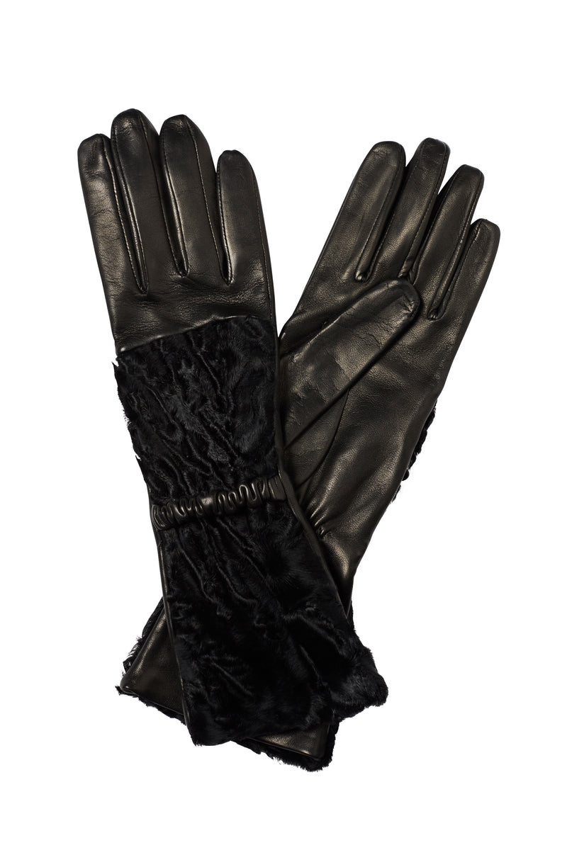 Barbara Wren - Women's Mongolian Fur Leather Gloves