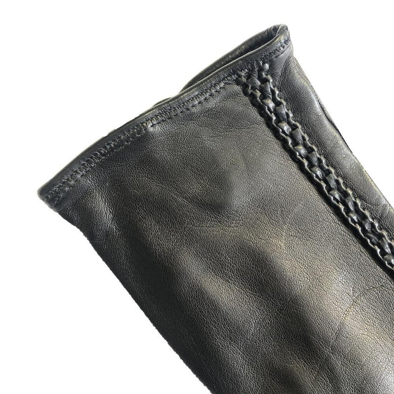 Milly - Women's Silk Lined Braided Leather Gloves