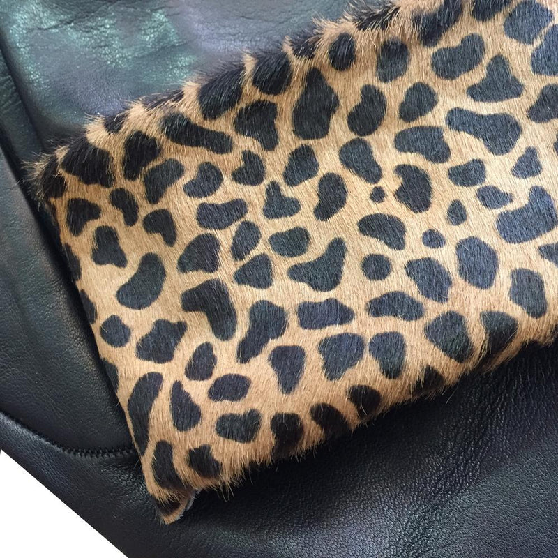 Francesca Cuff - Women's Silk Lined Leopard Print Leather Gloves
