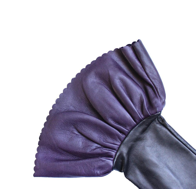 Danielle 3 - Women's Silk Lined Leather Gloves With Double Tiered Cuffs