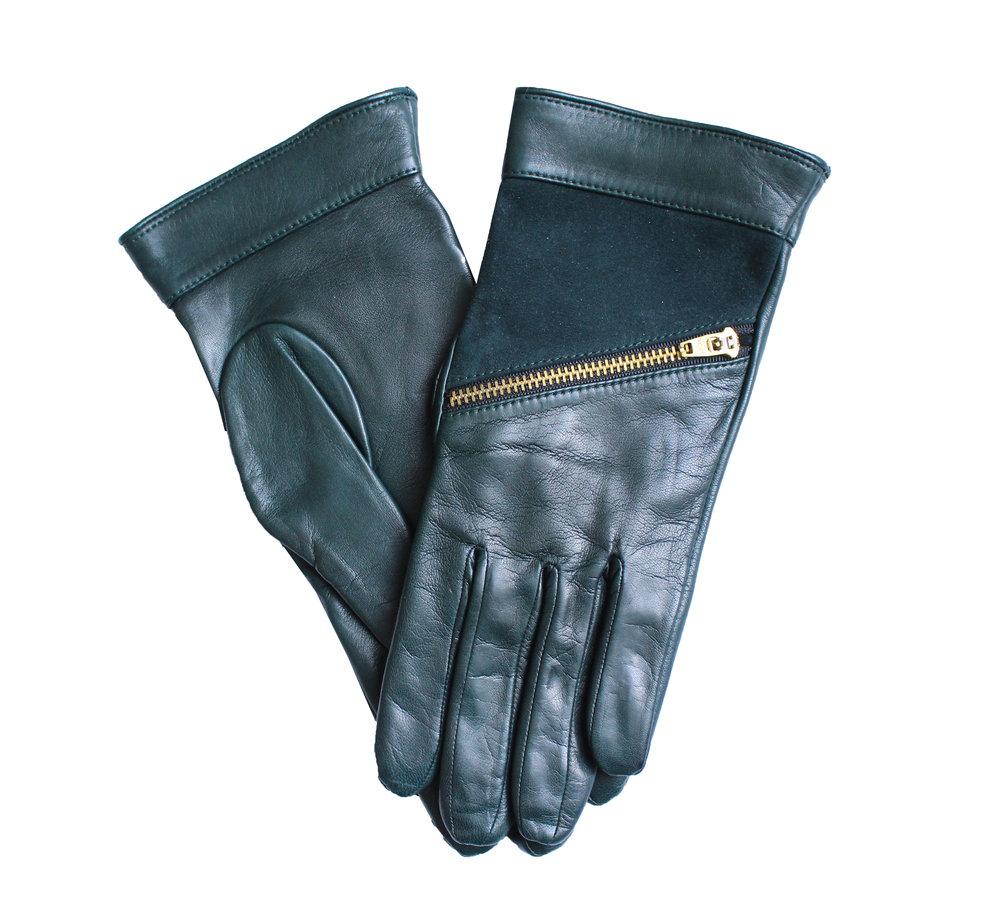 Jacqueline 2 - Women's Cashmere Lined Leather Gloves with Zip