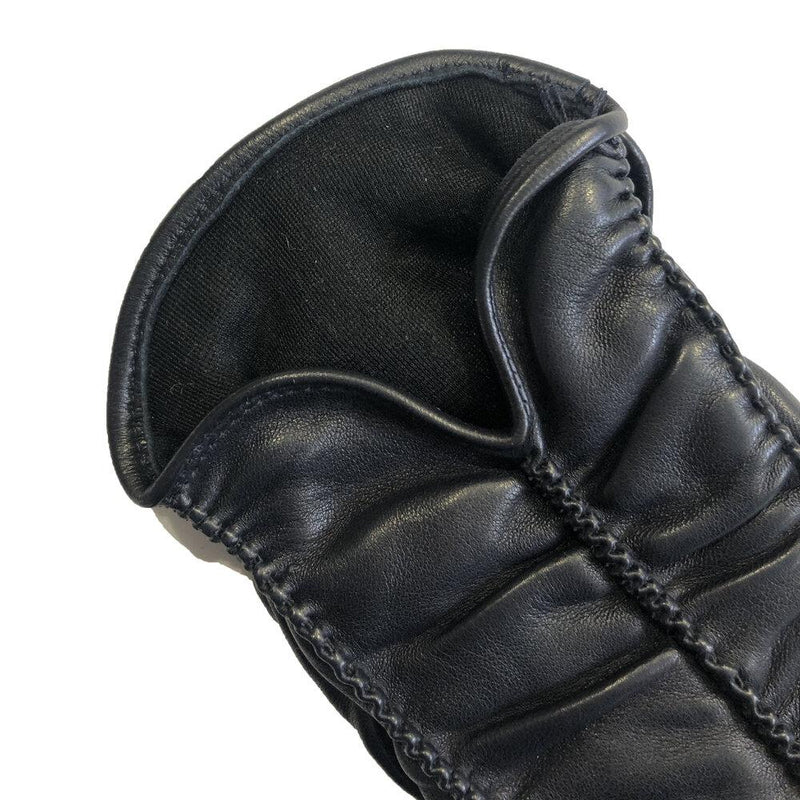Renee - Women's Silk Lined Ruched Leather Gloves