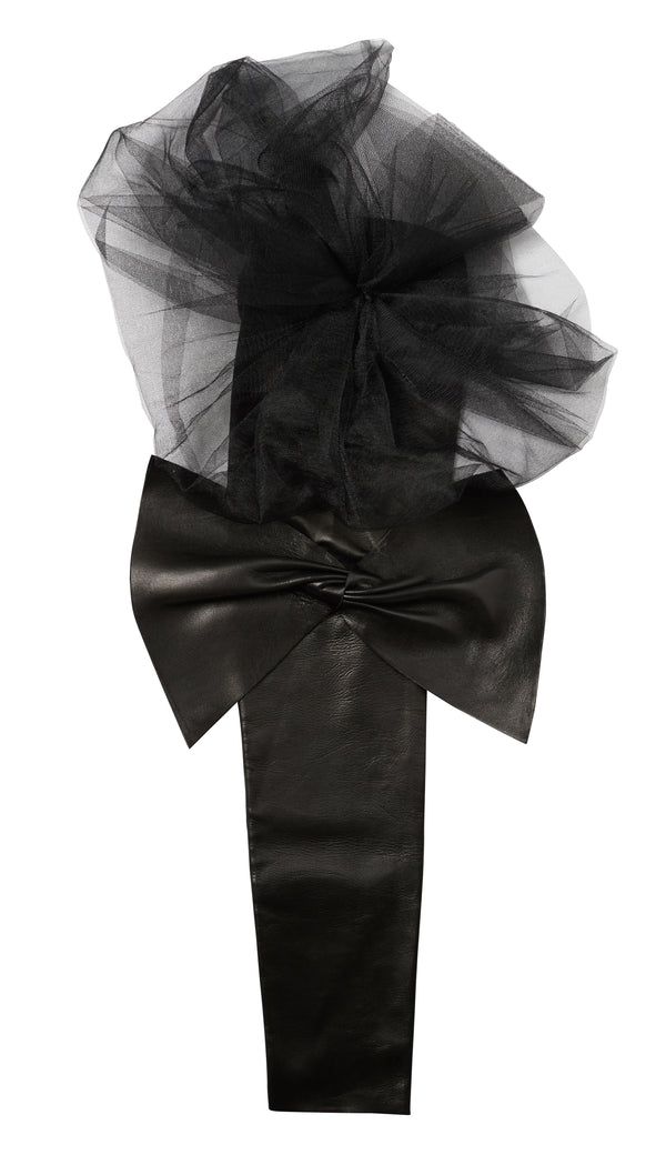 Lola Daphne - Women's Leather Sleeves with Bow