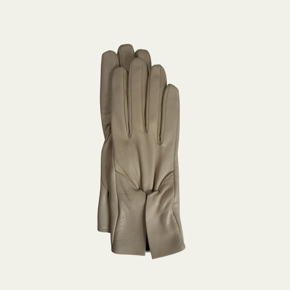 Marnie - Women's Silk Lined Leather Gloves With Scooped Cuff