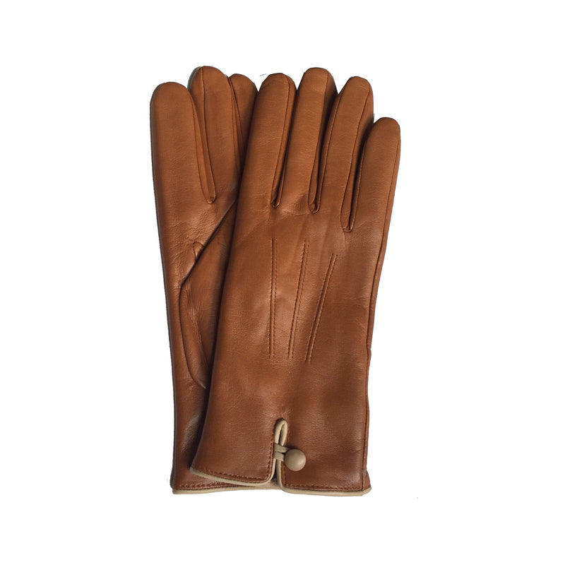 Rosario - Women's Cashmere Lined Contrast Leather Gloves