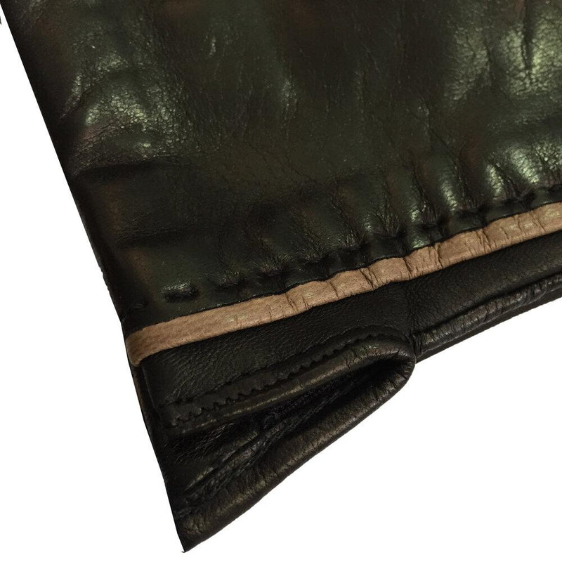 Alexandra - Women's Silk Lined Leather Gloves with Stripe