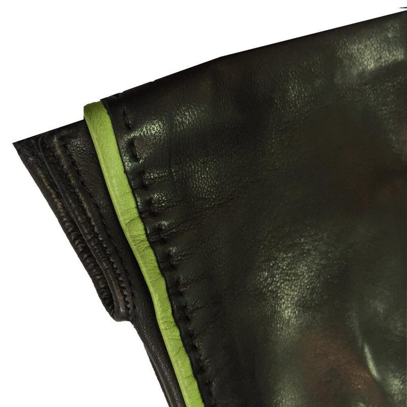 Alexandra - Women's Silk Lined Leather Gloves with Stripe