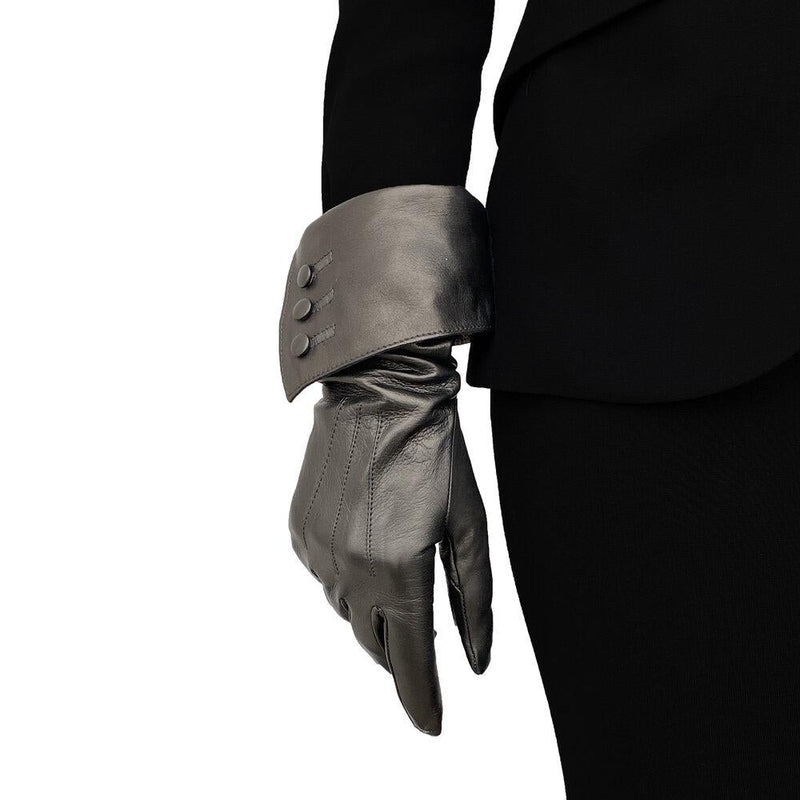 Gwyneth - Women's Silk Lined Leather Button Gloves