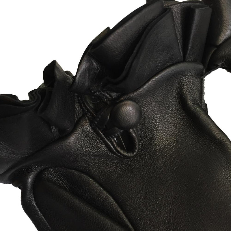 Danielle 2 - Women's Silk Lined Leather Gloves with Ruffle