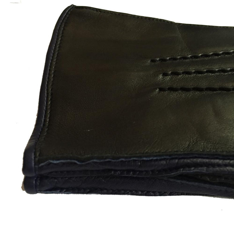 O'Connell - Men's Cashmere Lined Leather Gloves with Contrast Detail