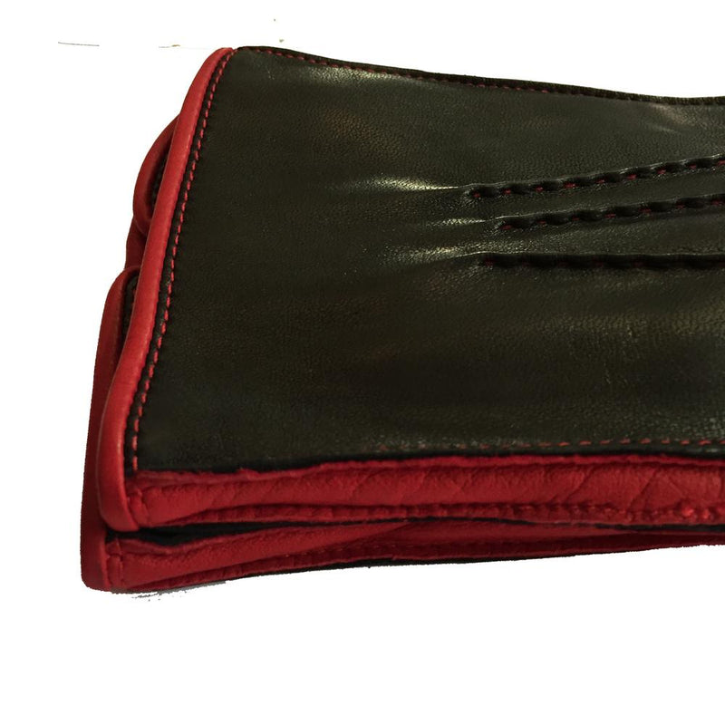 O'Connell - Men's Cashmere Lined Leather Gloves with Contrast Detail