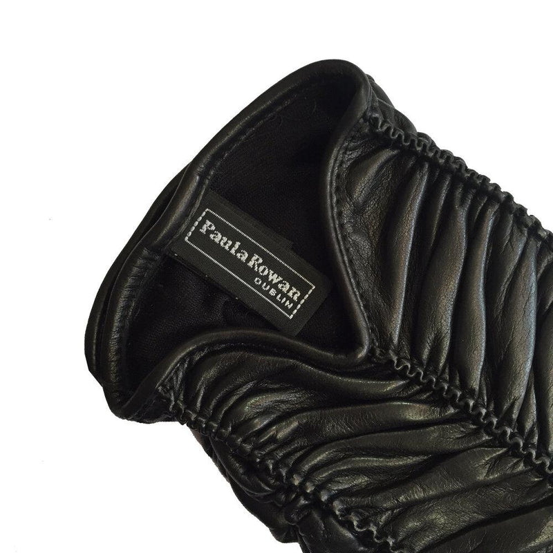 Renee - Women's Silk Lined Ruched Leather Gloves