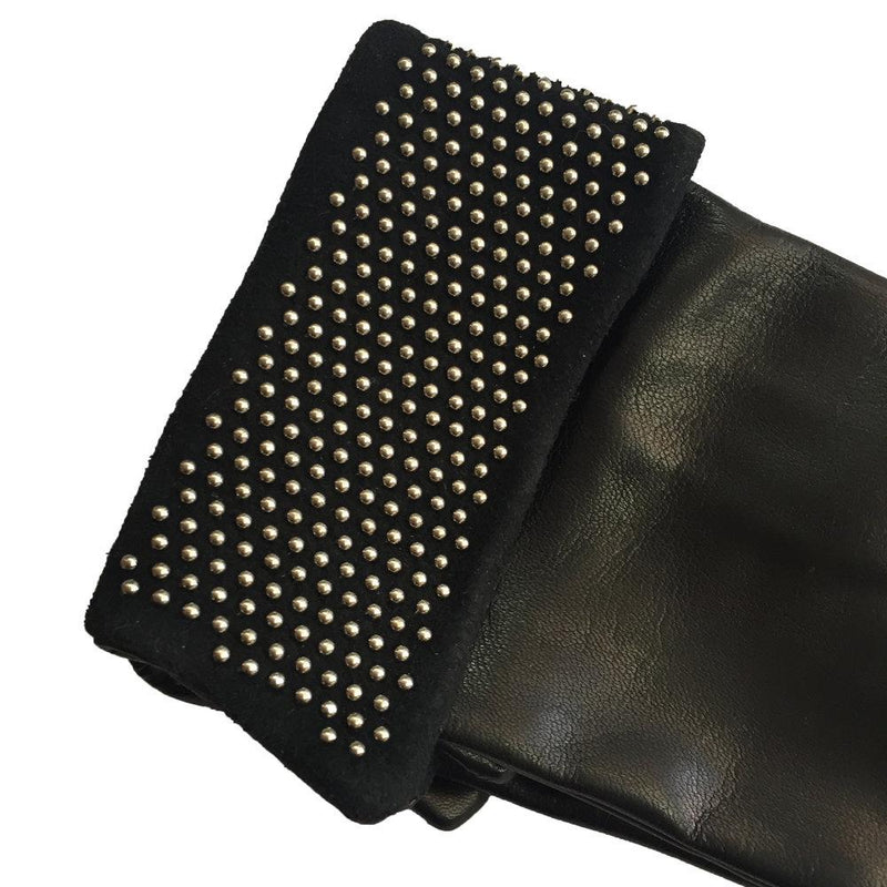 Ronnie Wood - Women's Silk Lined Studded Leather Gloves