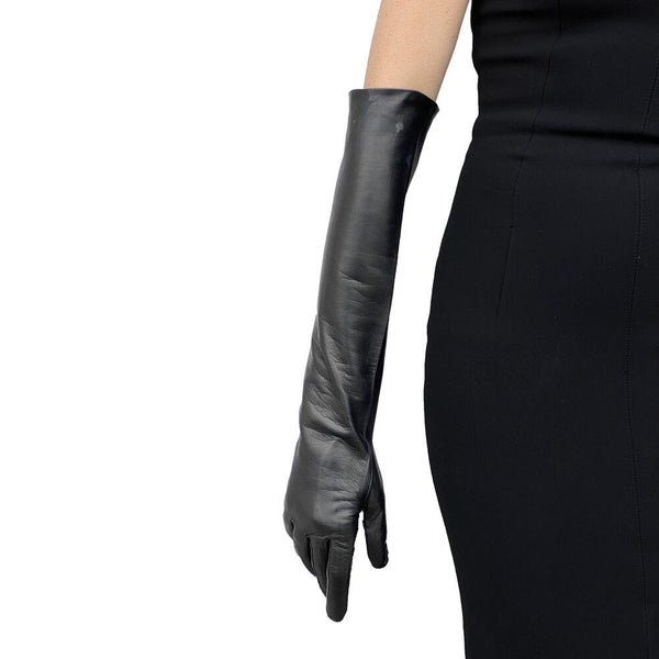 Leather elbow gloves on sale