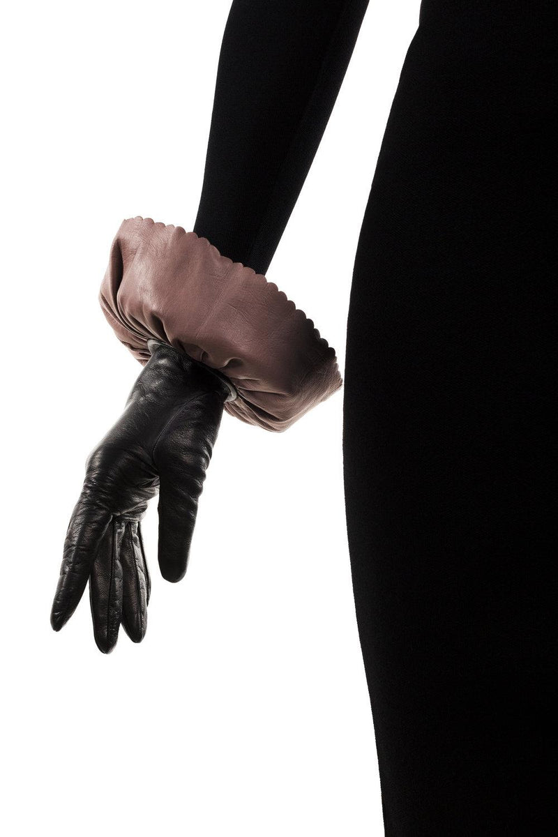 Danielle 3 - Women's Silk Lined Leather Gloves With Double Tiered Cuffs