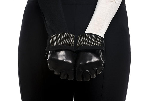 Ronnie Wood - Women's Silk Lined Studded Leather Gloves