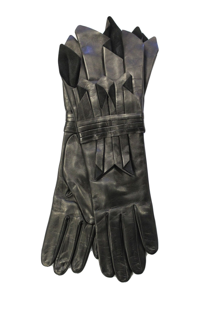 Cecily - Women's Silk Lined Gauntlet Leather Gloves