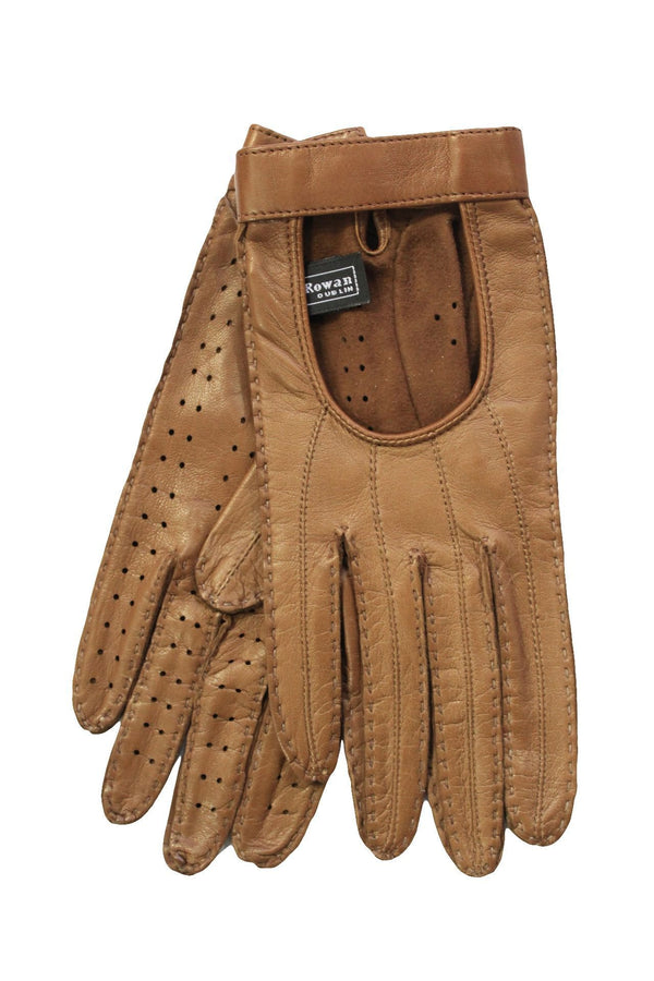 Hannah Ostrich - Women's Unlined Leather Driving Gloves