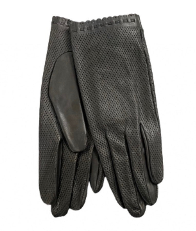 Connie - Women's Perforated Back Unlined Leather Gloves