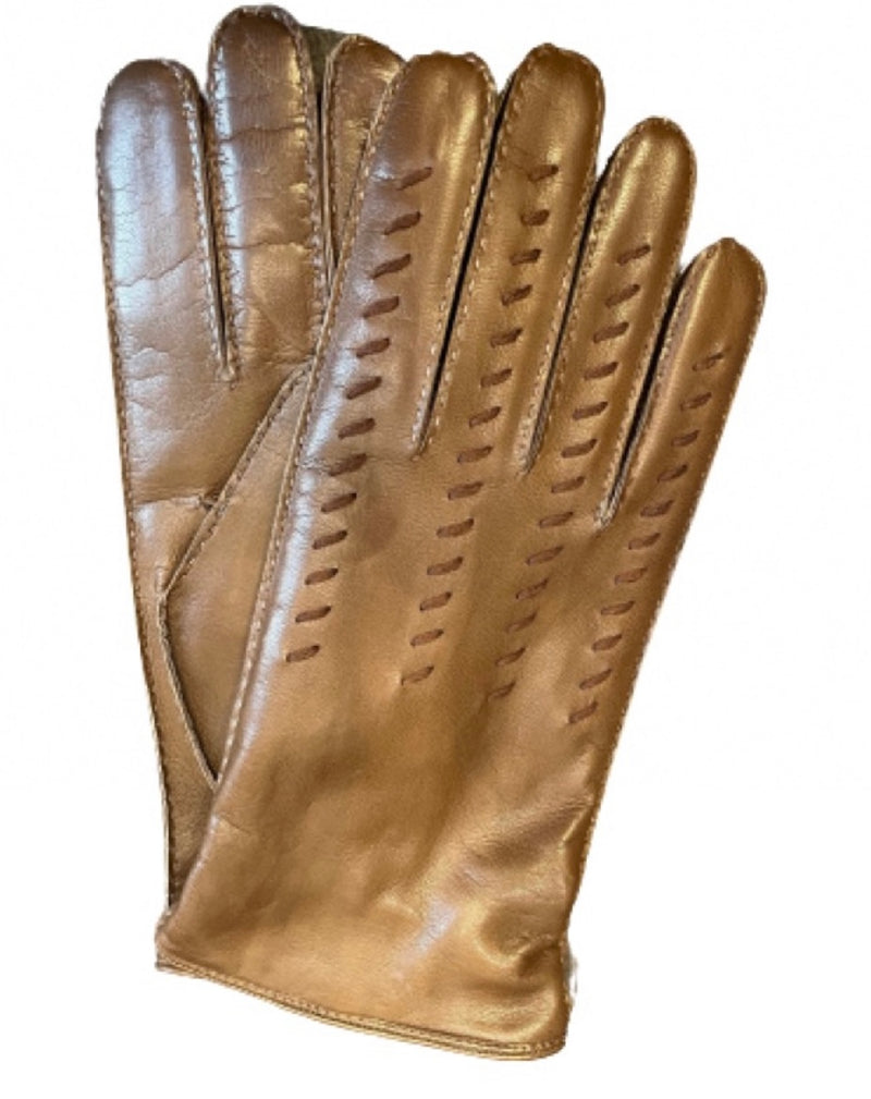 Garry - Men's Contrast Colour Cashmere Lined Leather Gloves