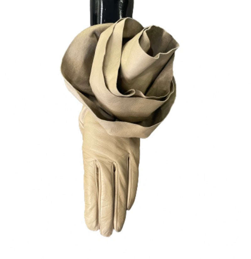 Peony Rose - Women's Silk Lined Leather Gloves