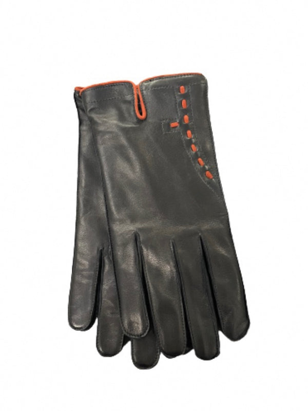 Tom - Men's Cashmere Lined Leather Gloves With Contrasting Details