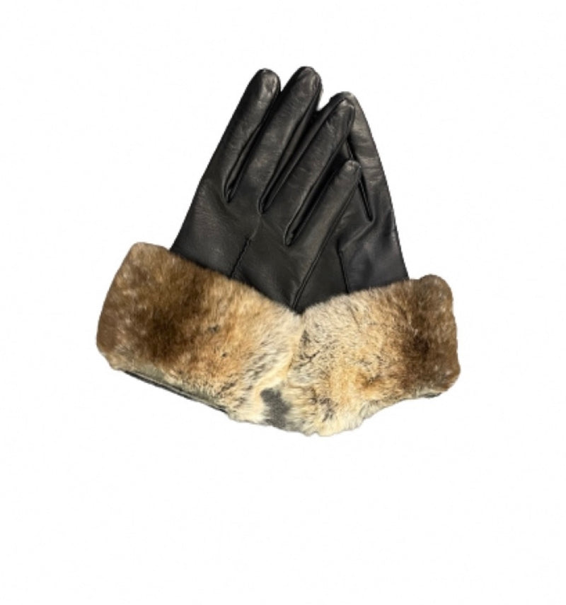 Veronique Classic - Women's Silk Lined Leather Gloves with Fur Cuff
