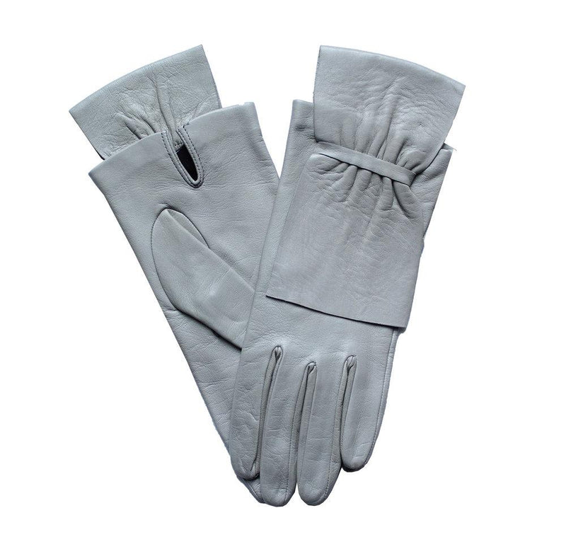 Alabama - Women's Silk Lined Leather Gloves with Bow Detail