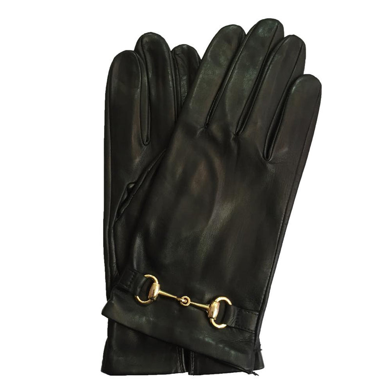 Isabello - Men's Silk Lined Horsebit Leather Gloves