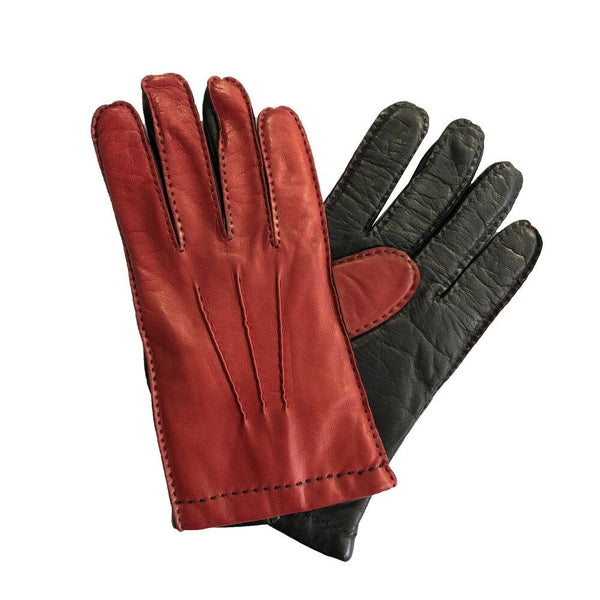 Ruddock - Men's Cashmere Lined Two Tone Leather Gloves