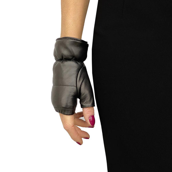 Lara Cuff - Women's Fleece-Lined Fingerless Leather Gloves