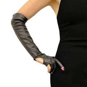 Montserrat Fingerless - Women's Cut Out Fingerless Leather Gloves