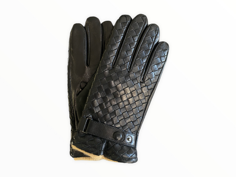 Hamilton 2 - Men's Cashmere Lined Woven Leather Gloves