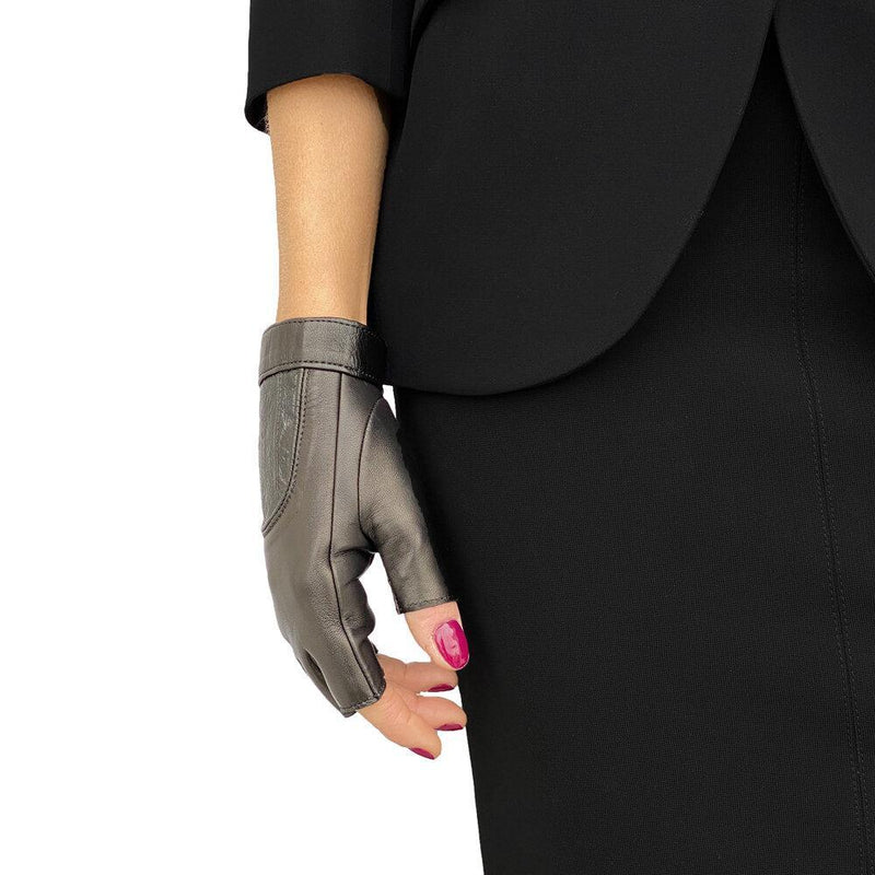 Rachel Anguilla - Women's Fingerless Leather Gloves