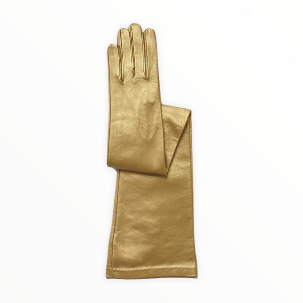 Montserrat Metallic 12bt - Women's Silk Lined Metallic Leather Gloves