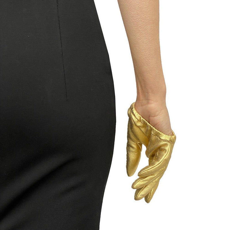 Stephanie 2 - Women's Gold Unlined Leather Gloves
