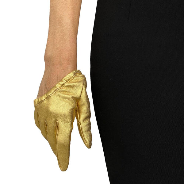 Stephanie 2 - Women's Gold Unlined Leather Gloves