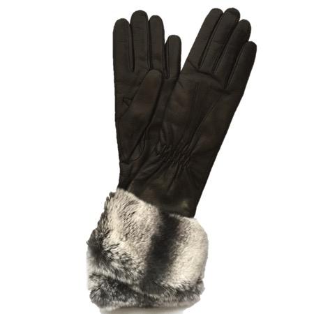 Nikita - Women's Cashmere Lined Leather Gloves with Fur Cuff