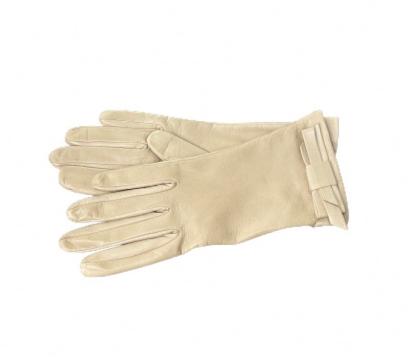 Meryl - Women's Classic Bow Silk Lined Leather Gloves