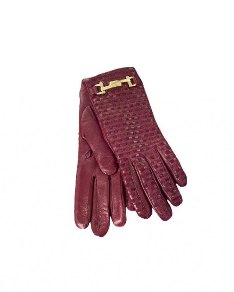 Hedi - Women's Cashmere Lined Leather Woven Gloves