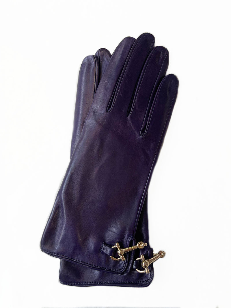 Isabella Back Clasp - Women's Back Clasp Horsebit Detailed Leather Gloves