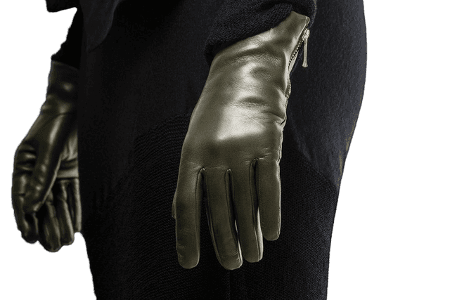 Jacqueline Backzip-Women's Cashmere Lined Leather Gloves with Zip Cuff